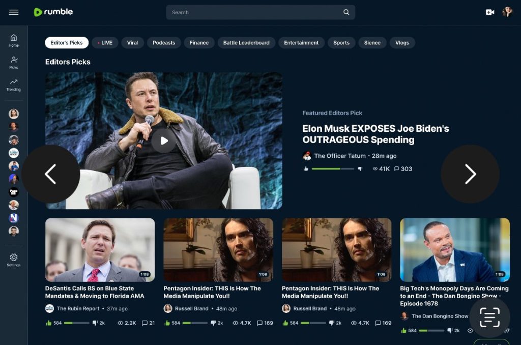 Rumble Launches a New Interface for Desktop and Mobile Web Rumble